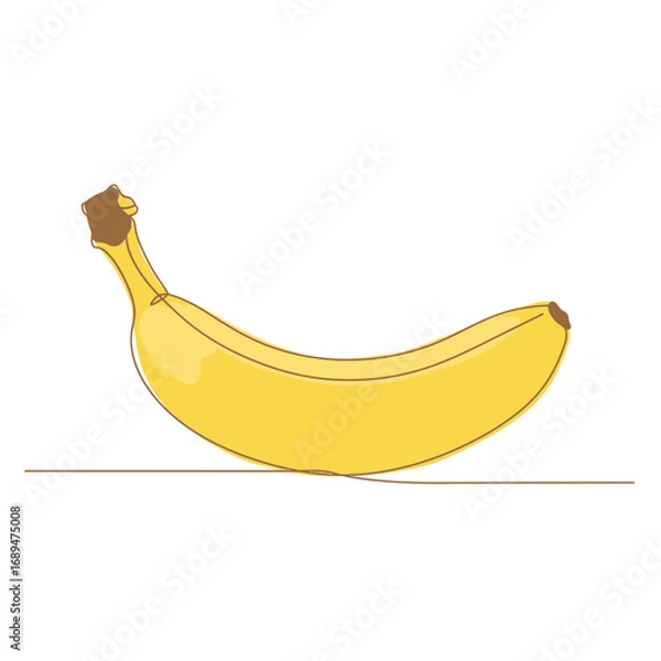 Fototapeta Yellow Banana on White Background