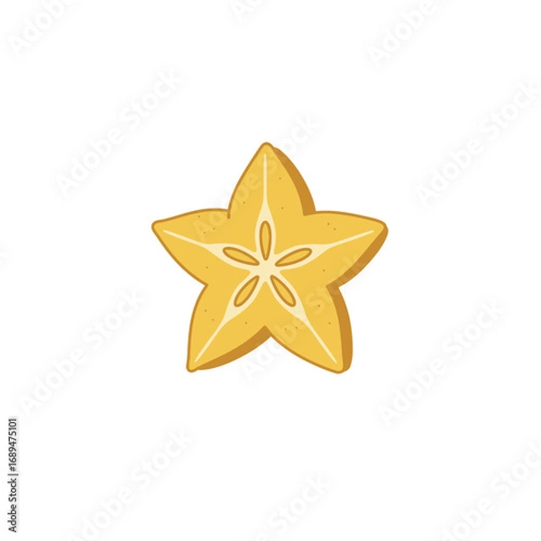 Fototapeta Yellow Starfruit Slice Illustration