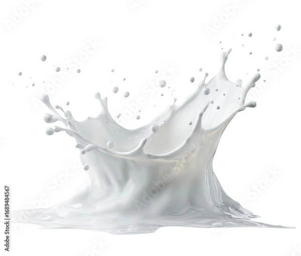 Obraz Milk splash against black background