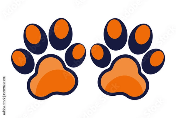 Fototapeta Paw prints, Isolated Paw pair prints, vector.