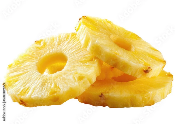 Obraz Three pineapple rings stacked, close-up
