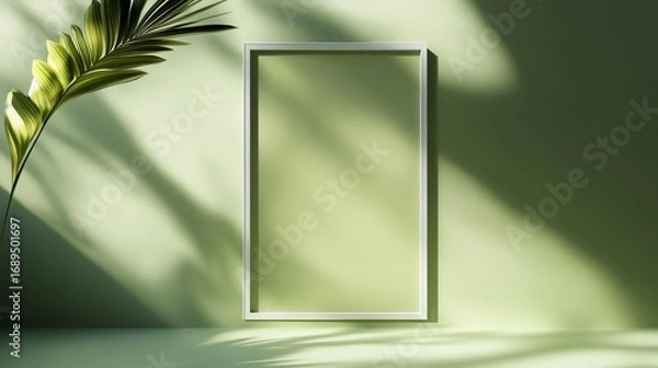Fototapeta A realistic window screen repair kit mockup with a branded logo on a green background