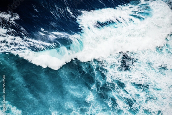 Fototapeta abstract aerial view background of blue waves
