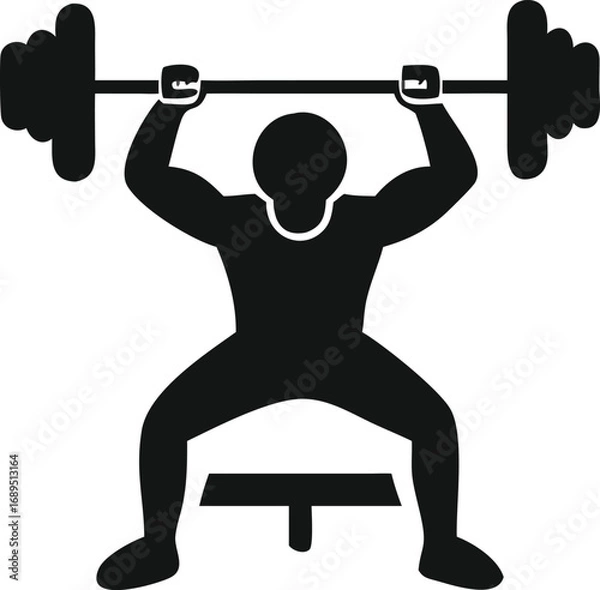 Obraz silhouette of a man lifting weights