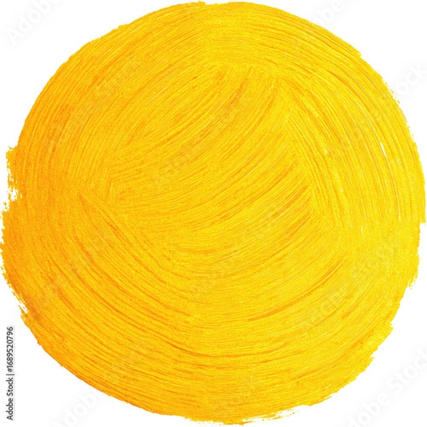 Obraz Circular, vibrant yellow, textured sphere