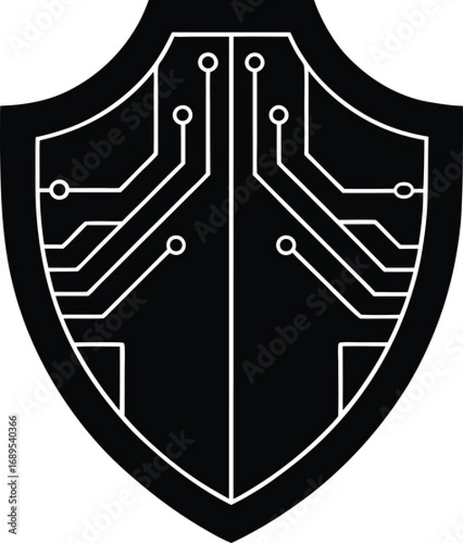 Fototapeta Digital shield cybersecurity technology protection security concept