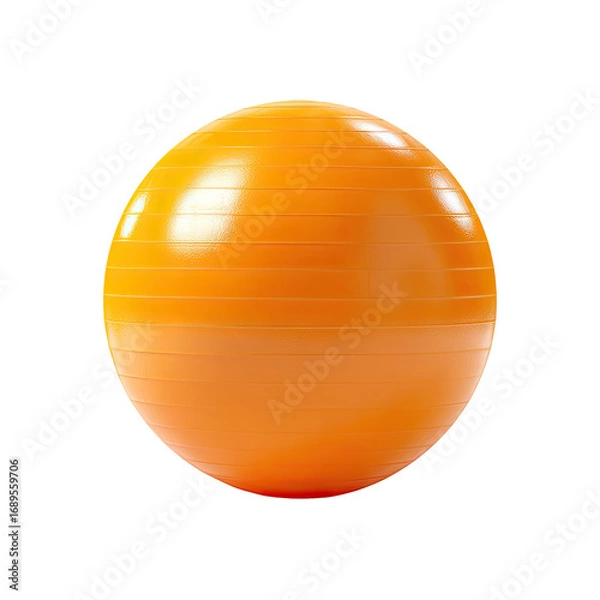 Obraz Bright orange exercise ball, smooth surface with horizontal grooves