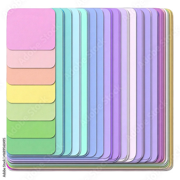 Fototapeta Pastel color swatches arranged in a stack