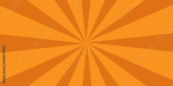 Fototapeta Retro abstract orange sunburst ray background with a vintage grunge texture pattern, perfect for a summer vector illustration or old-style wallpaper
