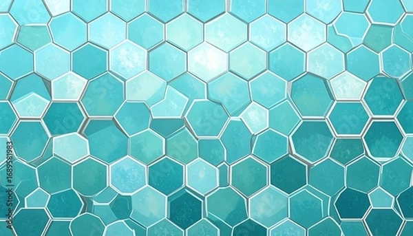 Obraz Abstract teal hexagon pattern
