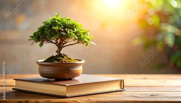 Obraz Bonsai tree on a book