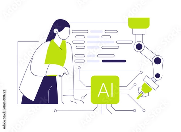 Fototapeta AI Engineer abstract concept vector illustration.