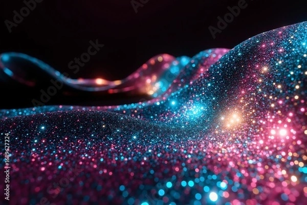 Fototapeta A close up shot of a wavy surface covered in luxurious glitter