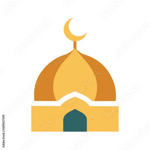 Fototapeta Abstract Minimal Mosque Dome Vector Art  