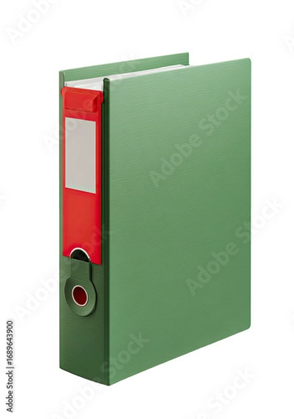 Fototapeta Green file folder with red label