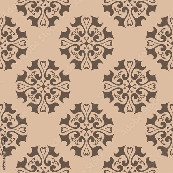 Obraz Seamless brown pattern with wallpaper ornaments