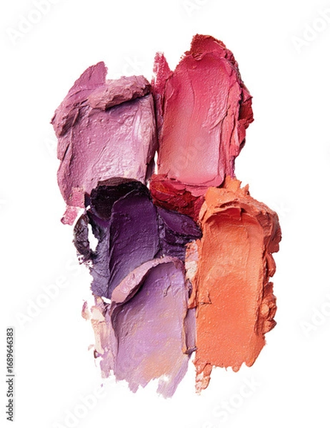 Fototapeta Close-up of various makeup shades, textured application