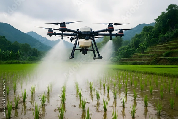 Obraz Smart Drone Management in Rice Fields