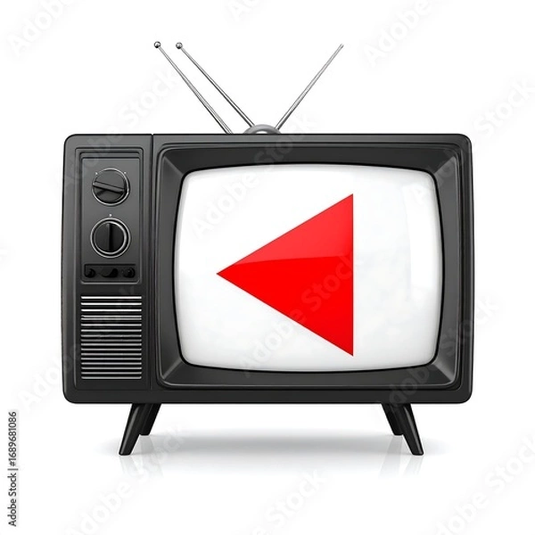 Fototapeta Retro TV with play button (1)