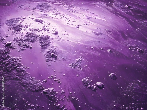 Fototapeta Abstract Purple Liquid Texture with Bubbles and Glitter