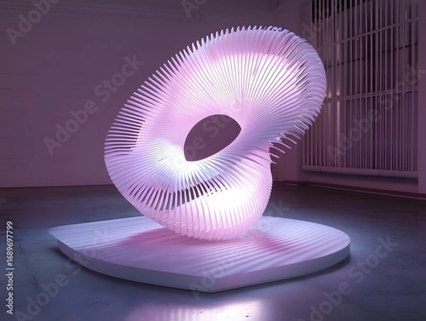Fototapeta Abstract Illuminated Spiral Sculpture Modern Art