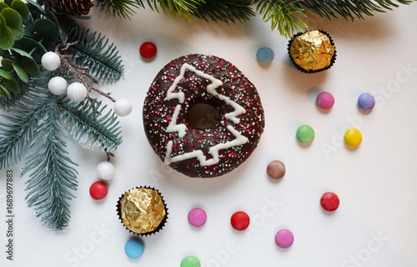 Fototapeta christmas cookies and decorations