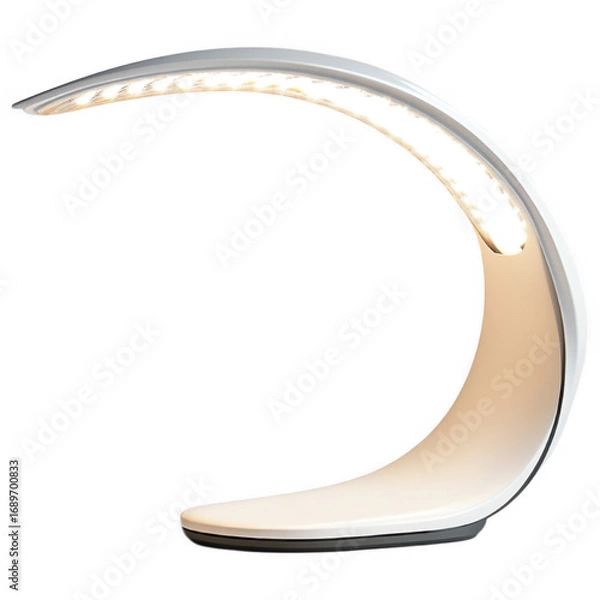 Fototapeta Modern LED Desk Lamp: Capturing the elegance of modern design, this stylish LED desk lamp emits a warm glow.