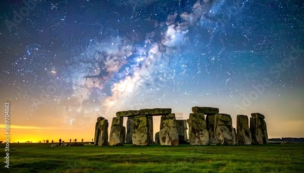 Obraz Majestic Stonehenge under a spectacular night sky