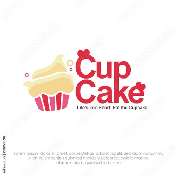 Obraz Cupcake minimal logo design