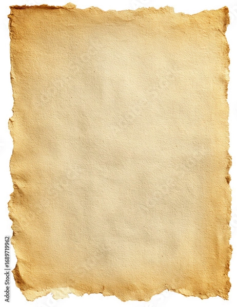 Obraz Aged parchment paper.  Faded,  worn,  light brown.  Irregular edges