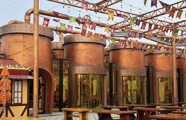 Obraz unusual copper tanks