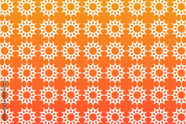 Fototapeta Orange Gradient Seamless Geometric Star Pattern Background