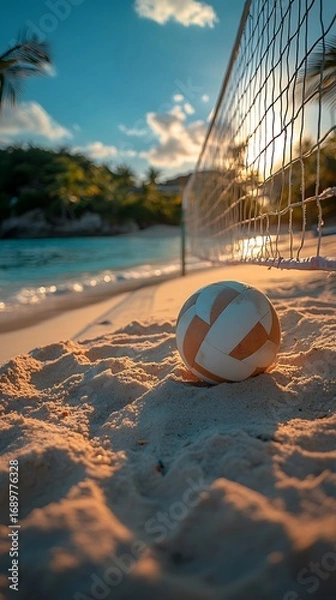 Obraz Volleyball action sunny beach moment photos