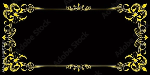 Fototapeta Elegant vector corner brushes, ornate inner & outer designs for borders & frames,  clip art,  abstract