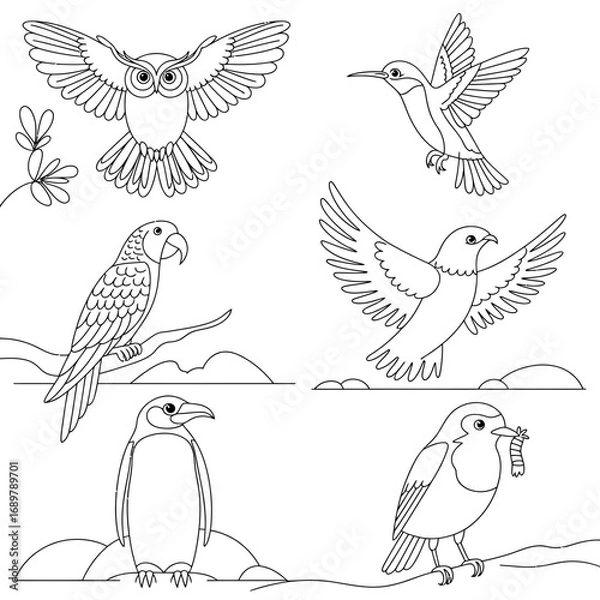 Obraz Bird Line Icon Vector