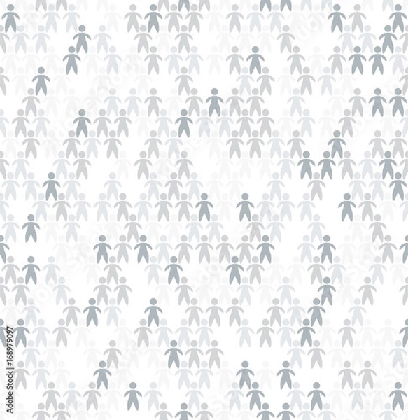 Fototapeta Seamless pattern background. Simple people icons gray shades. Vector illustration.