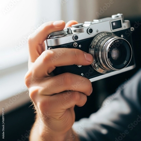 Fototapeta camera in hand