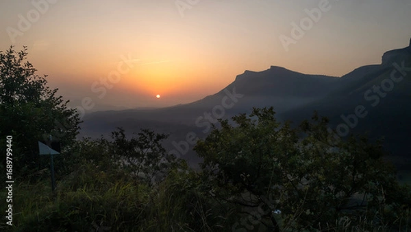 Obraz Sunrise over Pena Angulo in Burgos