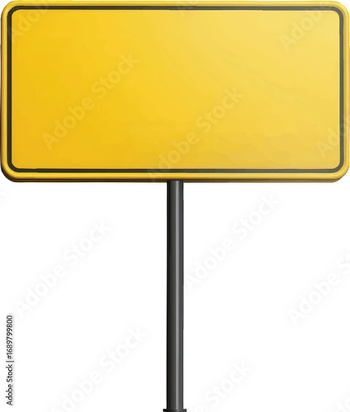 Obraz Yellow Rectangular Road Sign on Pole with black