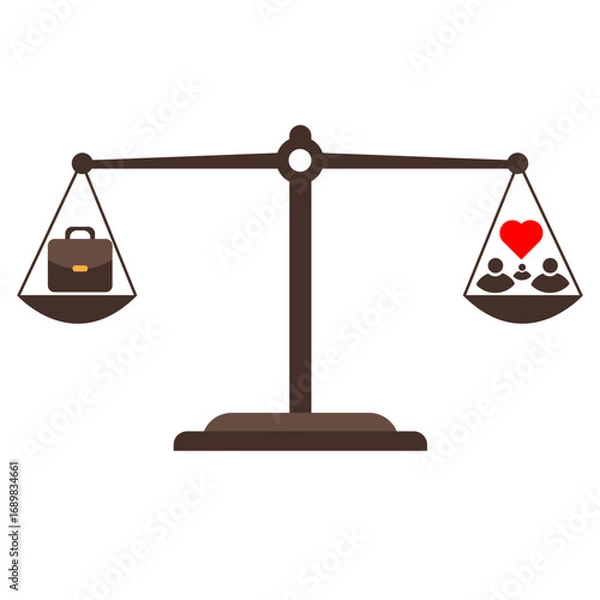 Fototapeta Work And Life Balance Scale Icon, Simple Icon Vector Design, best used for presentation, application, web and banner