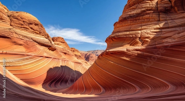 Obraz Arizona's Wave Rock: A Stunning Natural Wonder of Sandstone Curves and Hues