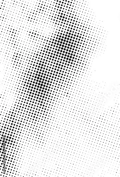 Fototapeta Abstract halftone gradient texture with black dots on white background, perfect for retro comics, vintage posters, print design, and backgrounds.