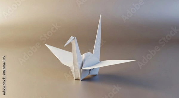 Obraz Elegant Origami Crane: A Symbol of Peace and Hope in Minimalist Setting