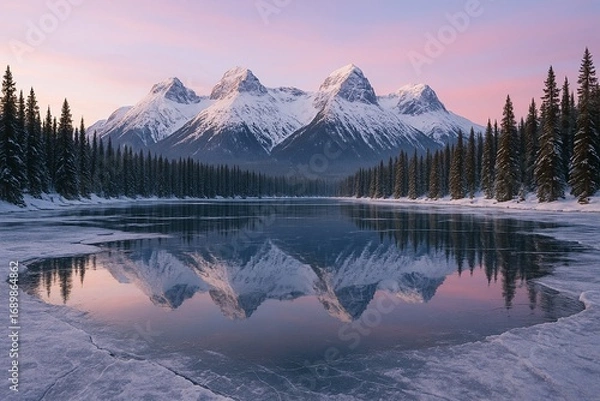 Obraz Snowy Mountain Reflection