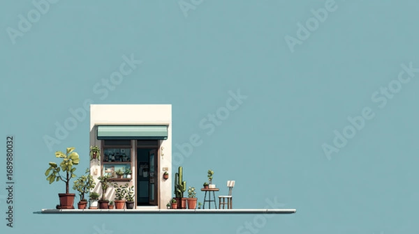 Obraz シンプルなカフェのイラスト