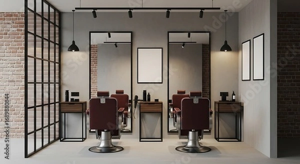 Obraz Modern Barber Shop Interior Design.