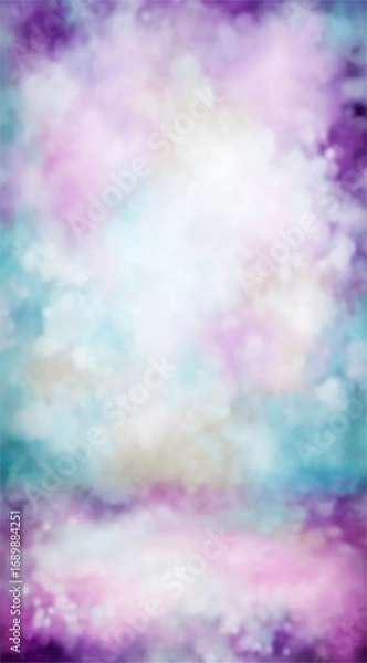 Fototapeta A dreamy, ethereal background of blurred pastel colors?pink, purple, and blue?creating a soft, out-of-focus, abstract and calming composition