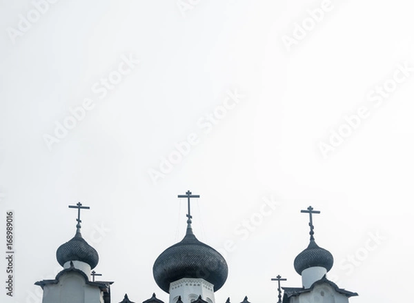 Fototapeta The domes of the Solovetsky monastery.