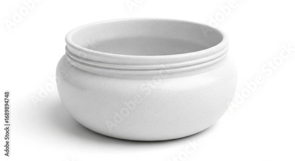 Fototapeta White Ceramic Bowl Empty Simple Minimalist Design on White Background