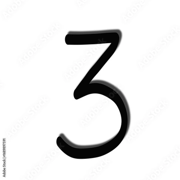 Fototapeta Number three Minimalist Design